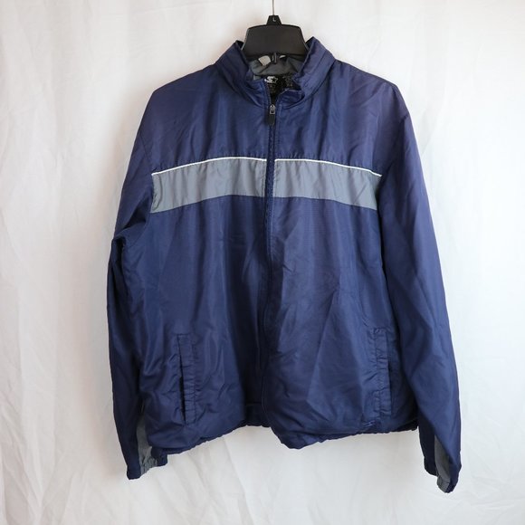 STARTER Other - Vintage Starter Mens Windbreaker Jacket Size XL  Blue and Grey Full Zip